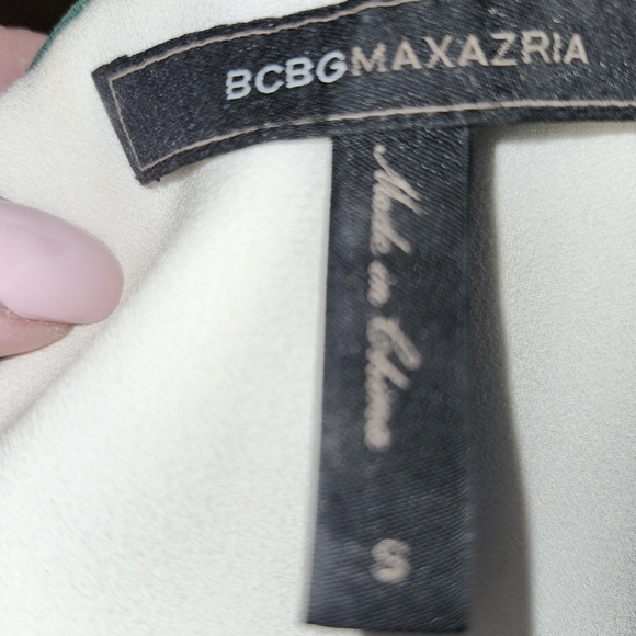 B C B G Chic Black WHITE AND GREEN Colorblock Dress - Picture 8 of 8